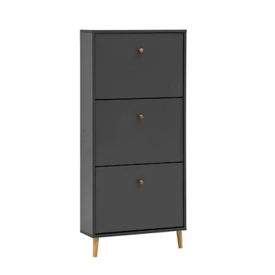 Abbildung von Schildmeyer Bjarne Schuhschrank 160173, anthrazit matt, 59,8 x 19,5 131 cm, platzsparend durch geringe Tiefe