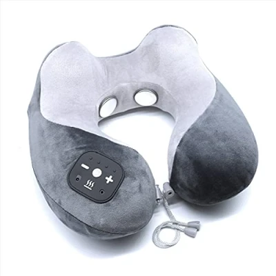 Abbildung von prorelax EMS Massagekissen TRIO mit Wärmefunktion 6 Intensitätsstufen, 2 Wärmestufen Weiches Nackenhörnchen Größenverstellbar Akkubetrieben Inkl. Elektroden Pads