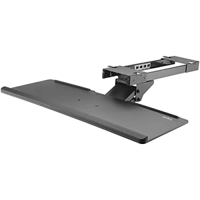 Abbildung von StarTech.com Tastaturablagefach für die Untertischmontage 670 mm Breit und 255 Tief Höhenverstellbares Tastaturauszug Ergonomische Tastaturschublade mit Neigung Schwenkung (KBTRAYADJ)