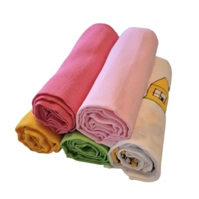 Abbildung von NATUREVILLE Musselin Spucktücher Baby Geschenk fur Neugeborenen 5er Pack, 80x80 cm, Doppelt Gewebte Stoffwindeln mit Verstärkter Umrandung I Mulltücher Mullwindeln Waschlappen