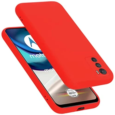 Abbildung von Cadorabo Hülle kompatibel mit Motorola Moto G42 Silikon Handyhülle für Case aus flüssigem Kratzfeste und stoßfeste dünne TPU Schutzhülle Liquid ROT