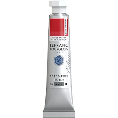 Abbildung von Lefranc Bourgeois 404936 extra feine Ölfarbe in Künstlerqualität aus hochwertigen Pigmenten, lebendige Farben, hohe Lichtechtheit, 20ml Tube Mittelrot Kadmiumfrei