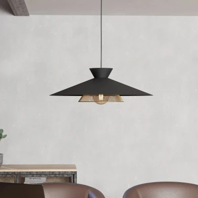 Abbildung von Eglo 43885 Hängeleuchte GRIZEDALE Stahl schwarz, messing E27 1X40W H:110cm Ø50cm dimmbar