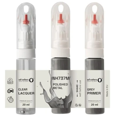 Abbildung von SD COLORS Poliertes Metall NH737M Lackstift, 20 ML, praktischer Pinsel zur Reparatur von Kratzern (Farbe + Grundierung Lack)