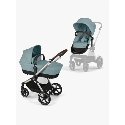 Abbildung von Cybex EOS Lux Kombikinderwagen inkl. Maxi Cosi CabrioFix Babyschale &amp; Basis, Taupe/Sky Blue