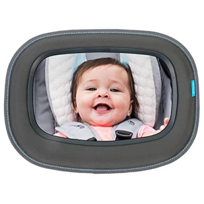Abbildung von Munchkin Baby Rücksitzspiegel mit LED Nachtlicht, Weitwinkel Babyspiegel für Babys und Kleinkinder Blickrichtung nach hinten, 100 % bruchsicher stoßfest, unentbehrliches Autozubehör