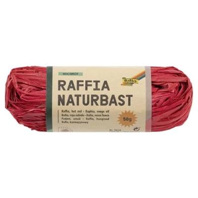 Abbildung von folia Raffia Naturbast rot