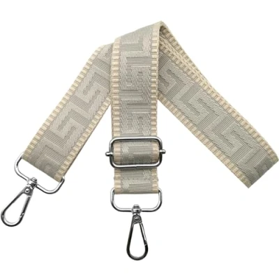 Abbildung von Schultergurt für Tasche Taschengurte zum Wechseln, Verstellbar Taschengurt Breit 3.8cm mit Silber Karabiner Taschenband Schulterriemen Tragegurt Handtaschen Damen, Khaki/Hellgrau, K36