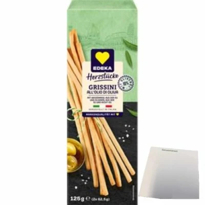 Abbildung von Edeka Italia Grissini mit 10 % Olivenöl aus Italien (125g Packung) + usy Block