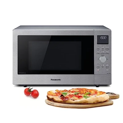 Abbildung von Panasonic NN CD58JSGPG Slimline Kombi Mikrowellenherd mit Grill, Drehteller aus Glas, 27 l, 1000 W, 40/100220 C, 29 automatische Programme, Auftauen, 6 Leistungsstufen, digitale LED, Edelstahl