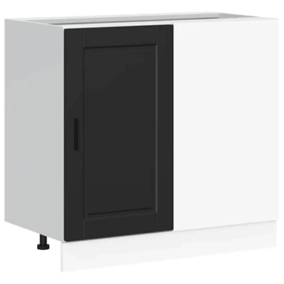 Abbildung von vidaXL Küchenunterschrank Porto Schwarz Holzwerkstoff, Spülenunterschrank, Küchenschrank, Küchenzeile, Unterschrank für Küche, Schrank Küche