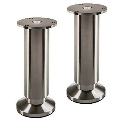 Abbildung von 2 Stück Möbelfüße TERRA Höhe 150 mm Edelstahloptik gebürstet Stützfüße höhenverstellbar bis max. 15 mm, belastbar 250 kg/je Fuß von SOTECH