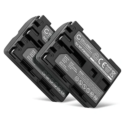 Abbildung von CELLONIC 2X NP FM500H Akku kompatibel mit Sony Alpha 77 A77, II, A58 A99 A57 A65 A68 A200 A300 A500 A550 A700 A850 A900 7.2V 7.4V 1600mAh