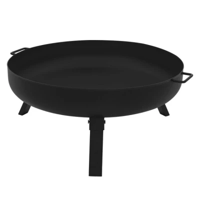 Abbildung von ECD Germany Feuerschale Brennschale aus Stahl Feuerkorb Feuerstelle Outdoor Feuertonne, (Komplett Set, 1 St), BBQ Camping Schwarz rund mit 3 klappbaren Füßen Feuertonne