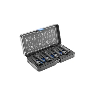 Abbildung von Hogert Technik HT6R006 Steckschlüsseleinsatz Set 8 Spline Chrom Molybdänstahl 1/2 Vierkant