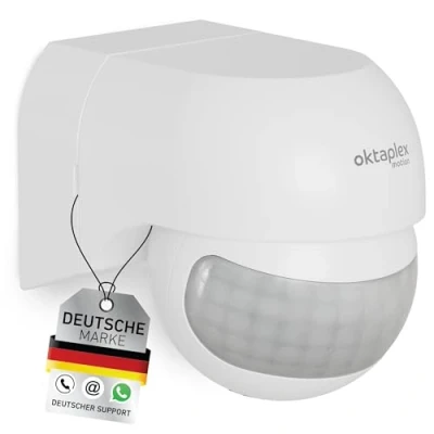 Abbildung von Oktaplex motion Bewegungsmelder Ana IP44 230V, Infrarotsensor Aufputz schwenkbar 180 / 12m Reichweite weiss