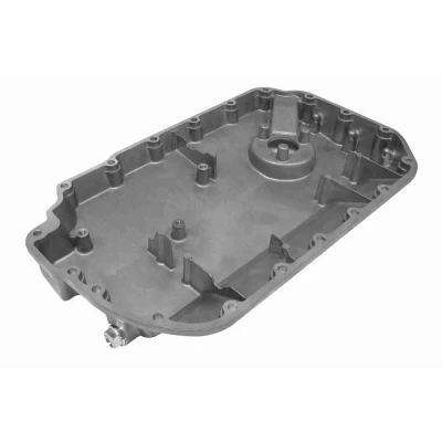Abbildung von VAICO V10 2292 Ölwanne mit Ölablassschraube Dichtring, Bohrung für Ölstandsensor, ohne Ölwannendichtung Aluminium Original Qualität