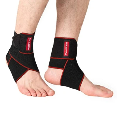 Abbildung von PESTTA Sprunggelenkbandage, Einstellbares Fußbandage, Flexible knöchelbandage, Ultradünn Fußgelenkbandage, Komfortabel fußgelenk bandage, Rechte und Linke Fußgelenk, Damen Herren(Rot 2 Stück)