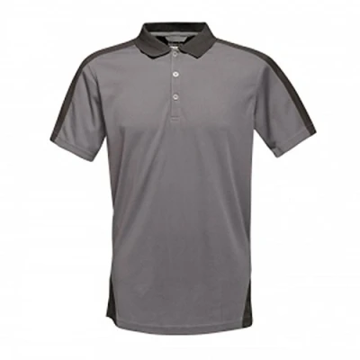 Abbildung von Regatta Herren Poloshirt mit Schnellknopf Ausschnitt, Kontrastfarbe, Coolweave, feuchtigkeitsableitend, Seal Grey/Bl, XXL UK