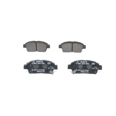 Abbildung von BOSCH 0 986 424 535 Bremsbelagsatz Low Metallic mit akustischer Verschleißwarnung TOYOTA: Yaris I Schrägheck
