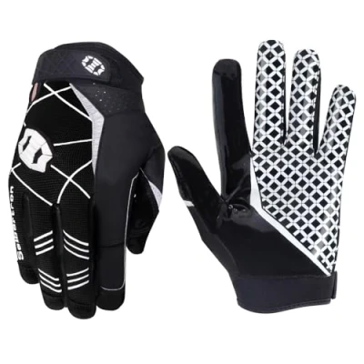 Abbildung von Seibertron Pro 3.0 Elite Ultra Stick Sports Receiver/Empfänger Handschuhe American Football Gloves Jugend und Erwachsener Black M