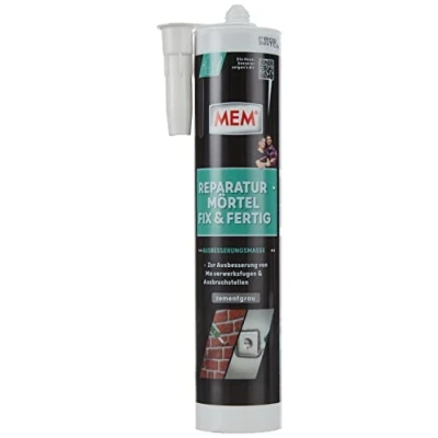 Abbildung von MEM Bauchemie Montagekleber Reparatur Mörtel Fix und Fertig Zementgrau 300ml