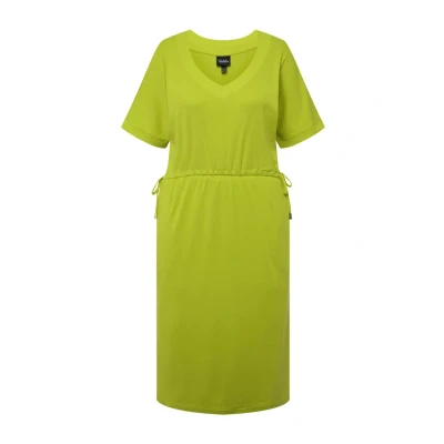 Abbildung von Ulla Popken Drawstring Waist Short Sleeve Jerseykleid, Damen, Größe: 50/52, Apple green