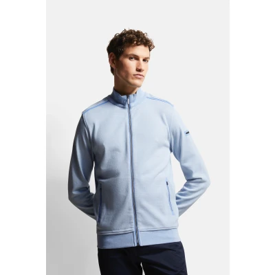 Abbildung von bugatti MIT Collegekragen Sweatjacke, Herren, Größe: XXL, Hellblau