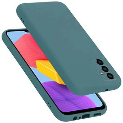 Abbildung von Cadorabo Hülle kompatibel mit Samsung Galaxy M13 4G Silikon Handyhülle für Case aus flüssigem stoßfeste dünne TPU Schutzhülle Liquid GRÜN