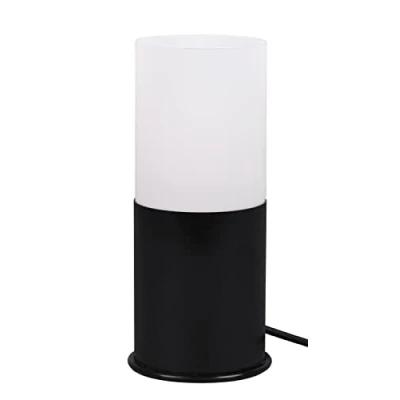 Abbildung von Trio Leuchten Tischleuchte Robin 510600101, Metall Schwarz matt, Glas weiß exklusiv 1x E27