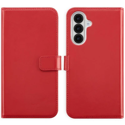 Abbildung von Samsung Galaxy A56 Hülle Echtleder Selencia Klapphülle Handyhülle Rot