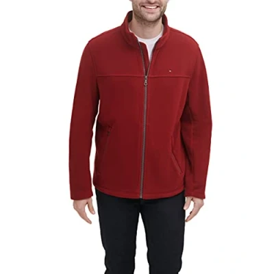 Abbildung von Tommy Hilfiger Herren Lightweight Polar Fleece Jacket Fleecejacke, Rot/Ausflug, einfarbig (Getaway Solids), XL