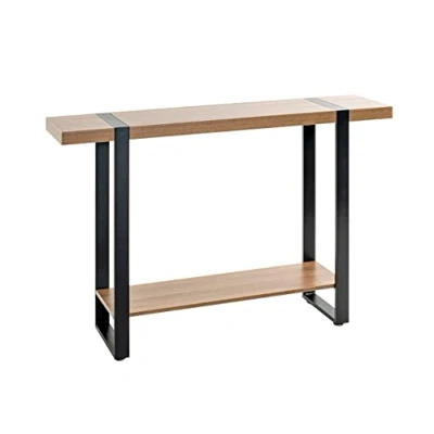 Abbildung von HAKU Möbel Konsole Eiche, schwarz, Metall, Spanplatte Maße: B 120 cm x H 82 T 30 cm, Style: Modern