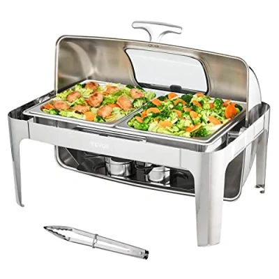Abbildung von VEVOR Speisenwärmer 1 Stk. Wärmebehälter Chafing Dish Set Rolldeckel 5 L x 2