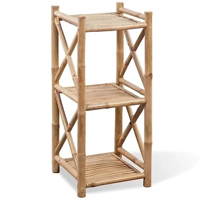 Abbildung von vidaXL Standregal Badregal Handtuchregal Duschregal 3 Böden Quadratisch Bambus