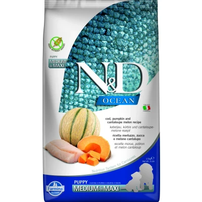 Abbildung von N&amp;D OCEAN DOG Puppy M/L Kabeljau &amp; Kürbis Cantaloupe Melone varianten 2,5 kg