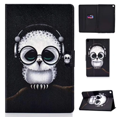 Abbildung von Bspring Hülle für Samsung Galaxy Tab A 10.1 T510/T515 2019 Ultra Schlank Superleicht Kunstleder Schutzhülle Cover Case mit Standfunktion Zoll Tablet,weiße Eule