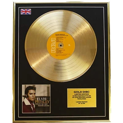 Abbildung von Everythingcollectible Elvis Presley/Goldene Schallplatte Record Limitierte Edition/Where NO ONE Stands Alone