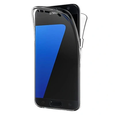 Abbildung von AICEK Samsung Galaxy S7 Hülle, 360Full Body Transparent Silikon Schutzhülle für Case Durchsichtige TPU Bumper Handyhülle (5,1 Zoll)