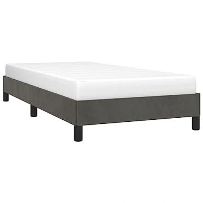 Abbildung von vidaXL Polsterbett, Bett Bettgestell mit Lattenrost, Schlafzimmerbett Einzelbett Stützbeinen, Bettrahmen Schlafzimmermöbel, Dunkelgrau 80x200cm Samt