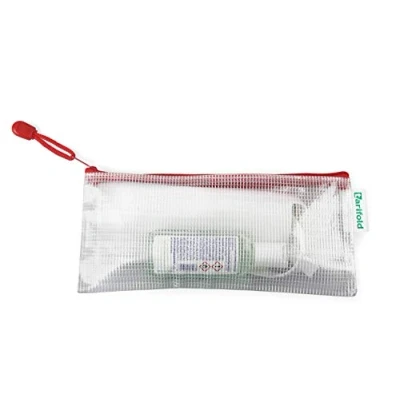 Abbildung von Tarifold T509043 Dokumenttasche mit Reißverschluss 250 x 115 mm aus verstärktem PVC, Rot, Packung 8 Stück