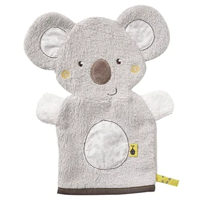 Abbildung von Fehn Waschlappen Koala Waschhandschuh mit Tiermotiv Badewannenspielzeug für fröhlichen Badespaß Babywaschlappen die Badewanne weicher Handtuchfrottee Babys und Kinder ab 0+ Monaten