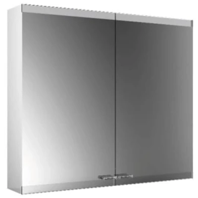 Abbildung von Emco asis evo Lichtspiegelschrank, Aufputzmodell, 2 Türen, 800 mm, Ausführung: ohne Light System, Spiegelheizung