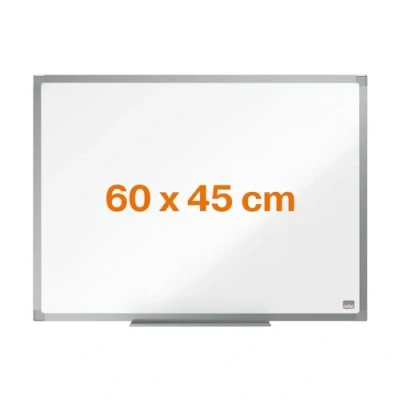 Abbildung von Nobo Basic Whiteboard, 60 x 45 cm, magnetisch, trocken abwischbar, Magnettafel mit Aluminiumrahmen, Eckmontage im Quer oder Hochformat, inkl. Stiftablage Amazon Exklusiv, Steel