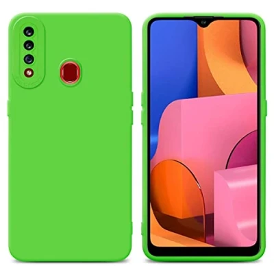Abbildung von Cadorabo Hülle kompatibel mit Samsung Galaxy A20s Schutzhülle TPU Silikon Case Liquid Design Kameraschutz Slim Kratzfest Weiche Gummi Rundumschutz für in Grün