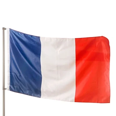 Abbildung von PHENO FLAGS Premium Frankreich Flagge 90x150cm wetterbeständige Fahne mit Messingösen, 100% Polyester, robuste Doppelnaht &amp; in lebendigen Farben ideal für Flaggen Liebhaber