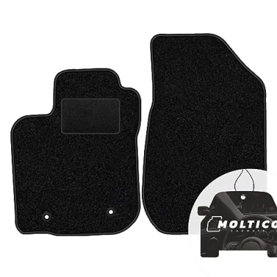 Abbildung von moto MOLTICO Vorne Fußmatten Auto Velours Autoteppiche Schwarz Automatten Set 2 teilig passend für Dacia Sandero Stepway I 2013 2018