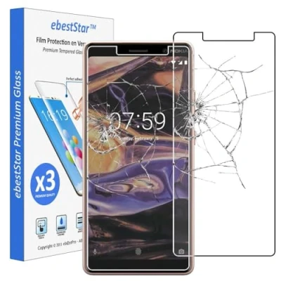Abbildung von ebestStar kompatibel mit Nokia 7 Plus Panzer Schutz Glas (x3 Stück) Schutzfolie, 9H gehärte Schutzglas, HD Displayschutz, Ultrabeständig