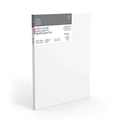 Abbildung von Winsor &amp; Newton 6205028 Professional Keilrahmen Feinkorn, Leinwand mit 280 g/m² aus 100% Baumwolle, 3 fach grundiert für Aquarell, Ölfarben, Acrylfarben 40 x 50 cm