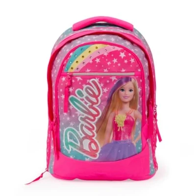 Abbildung von Giochi Preziosi Barbie Rucksack, erweiterbar, rund, Rückenteil Comfort Back, Front und Innentasche, Tragegriff, gepolsterte Schultergurte, Maße: 31 x 43 17 (+9) cm, Fassungsvermögen 35 l,